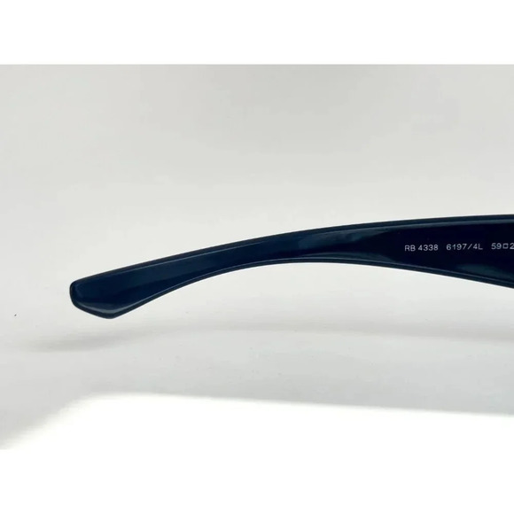 Ray Ban Italian Square Blue Frame Light Grey | Blue Gradient RB 4338 Sunglasses - Picture 5 of 10